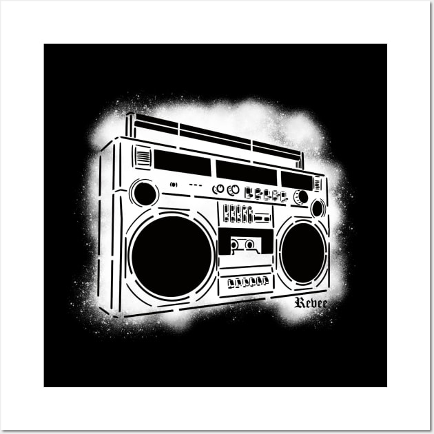 Boombox Stencil Wall Art by RevArt